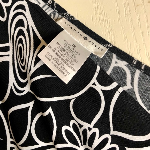 London Style - Fitted Dress - B & W - Size 12 - Picture 2 of 6